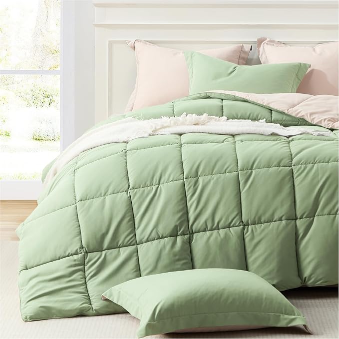 Homelike Moment King Size Comforter Set Sage Green, Comforters King Size Bed Set by HomelikeMoment