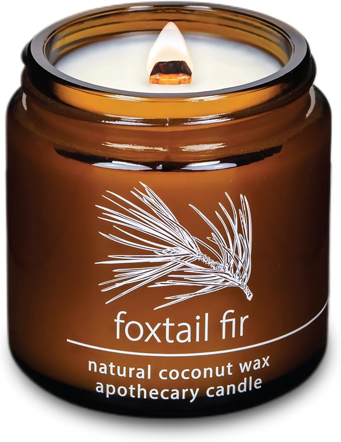 Hemlock Park Foxtail Fir Apothecary Hand-Poured Scented Candle | Crackling Wood by HemlockPark