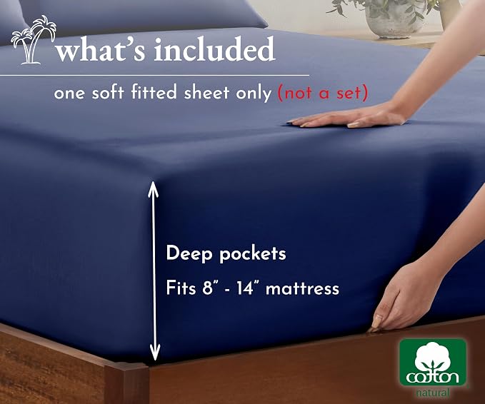 California Design Den Deep Pocket King Fitted Sheet Only, No Pop-Off Elastic - Image 4