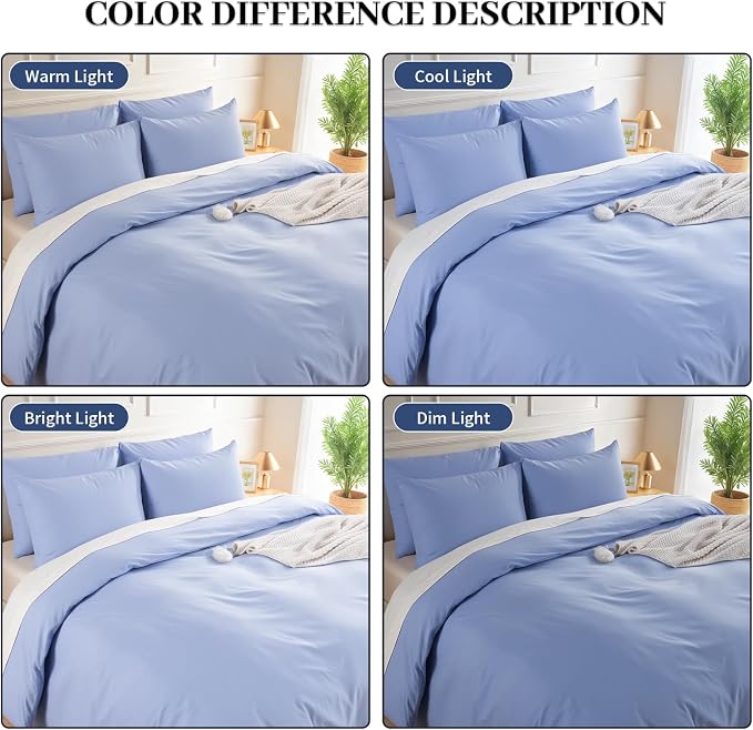 NEXHOME PRO Full Duvet Cover Set, 100% Washed Cotton - Image 3