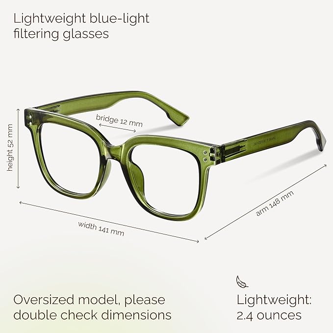 miyya Blue Light Glasses for Women & Men – Oversized UV & Blue Light Blocker - Image 3