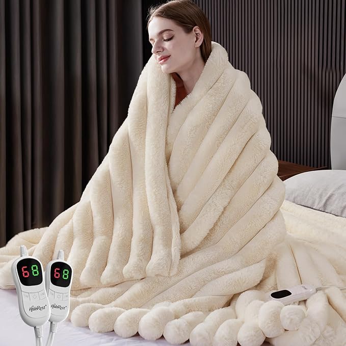 Heated Blanket King Size, Faux Fur Cozy Heating Blanket by Unknown