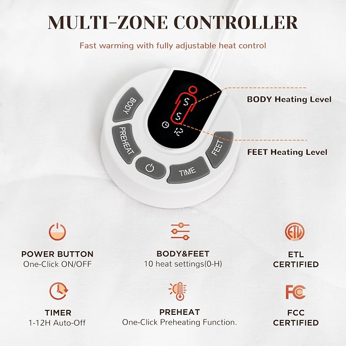 GOTCOZY Multi-Zone Heated Mattress Pad Twin Size - Image 3
