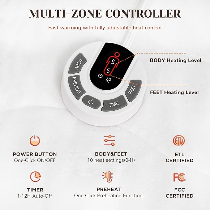 GOTCOZY Multi-Zone Heated Mattress Pad Full Size - Image 3