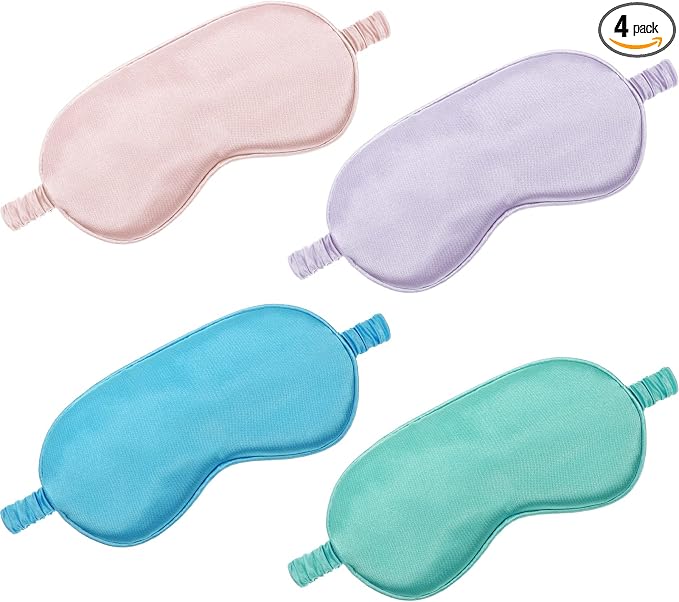4 Pcs Silk Eye Mask for Sleeping Soft Satin Sleep Mask by Geyoga