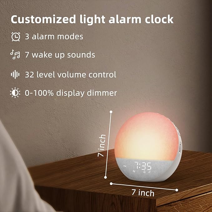 Sunrise Alarm Clock White Noise Machine: Natural Wake Up Light - Image 9
