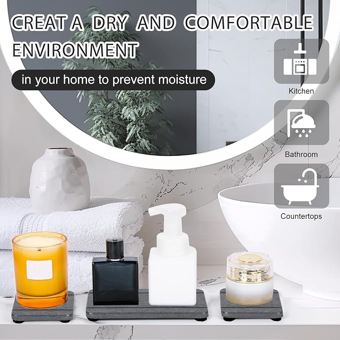 4PCS Fast Drying Diatomite Stone Soap Tray - Image 7