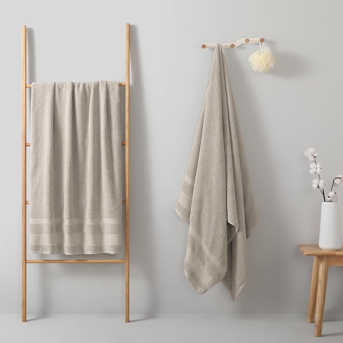 REDKISS 100% Cotton Bath Towels Set of 2, Extra Large Bath Sheets 35 X 70 Inches - Image 3