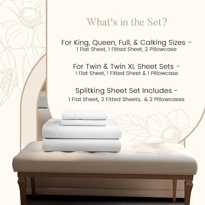 Egyptian Cotton Sheets Queen Size Bed Set, 800TC Deep Pocket Sheets Queen - Image 2
