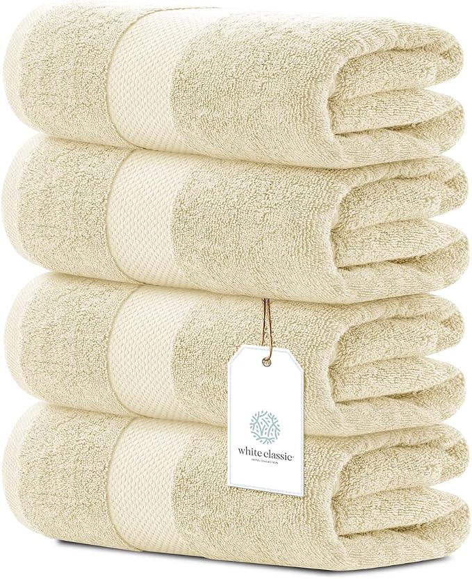 White Classic Luxury Bath Towels Large - Image 2