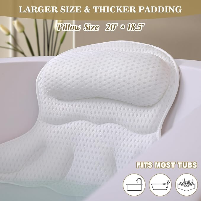 Bath Pillow Luxury Bathtub Pillow, Extra Soft & Comfortable Bath Pillows - Image 5