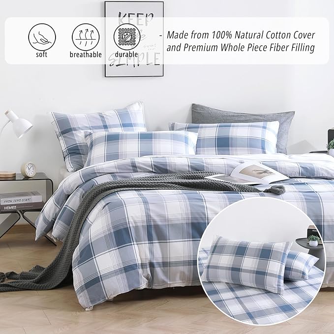 LEMIROE Vintage Cotton Comforter King Size 3Pcs - Image 2