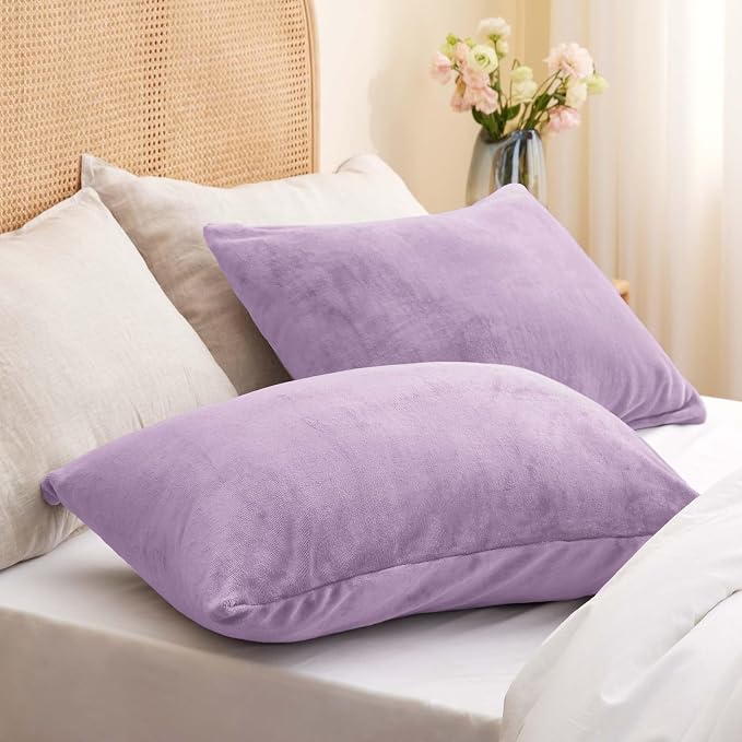 BEDELITE Flannel King Size Pillow Cases Set of 2, Super Soft Fleece Pillowcases - Image 2