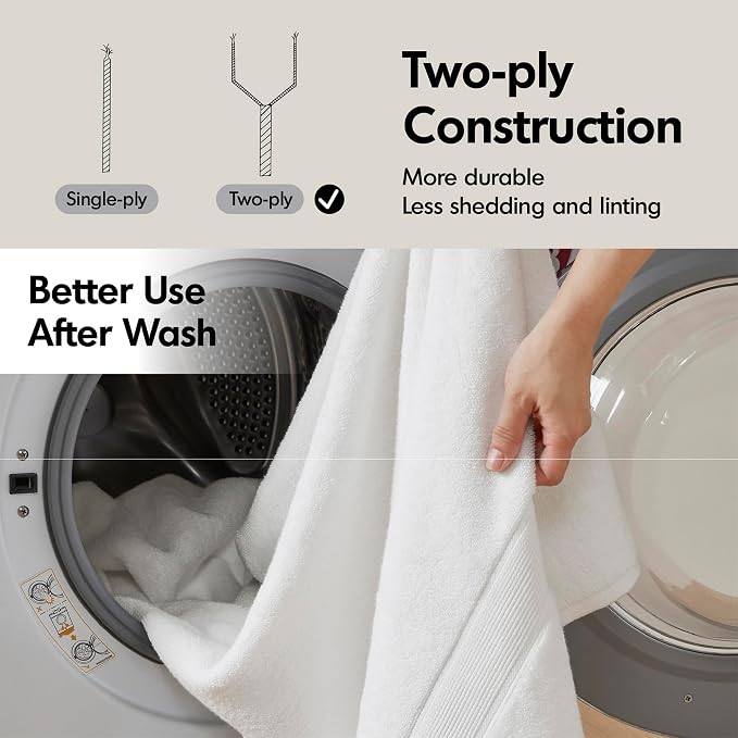 Madison Park 800GSM Bathroom Towel Set of 8 100% Cotton Bath Towel Set - Image 8