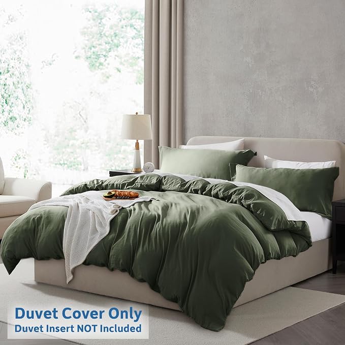 Nestl Olive Green California King Duvet Cover Sets - Image 2