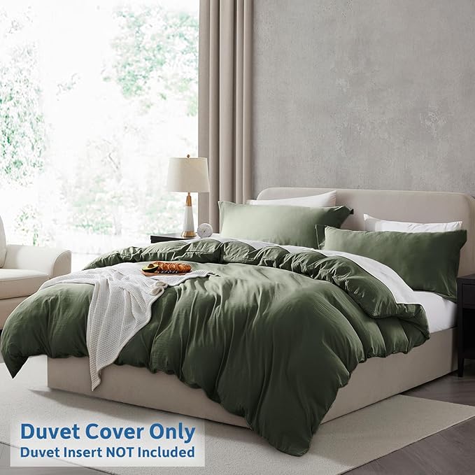Nestl Olive Green Duvet Cover Queen Size - Image 2