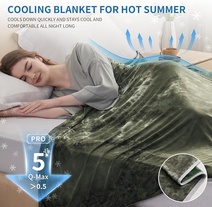 Guohaoi Cooling Blanket for HotSleepers, Decortive Tie Dye, Absorbs Heat to - Image 2