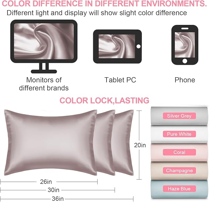Silk Pillow Cases 2 Pack Standard Size - Image 7
