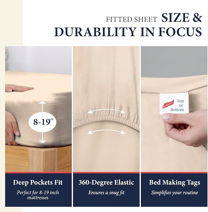 100% Egyptian Cotton King Size Sheets Set - Image 4
