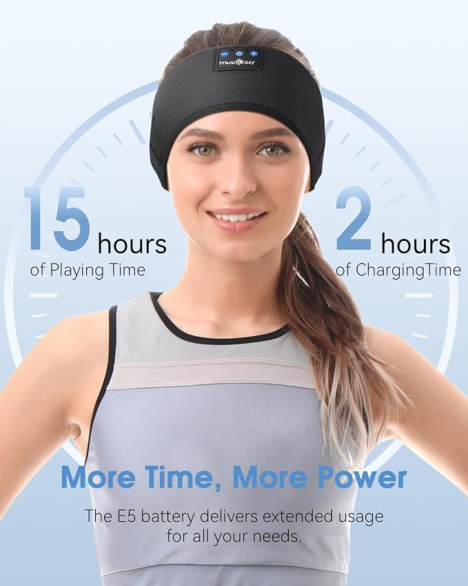 MUSICOZY Sleep Headphones Headband, Wireless Earbuds Earphones Sweat Resistant - Image 4