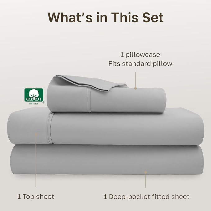 California Design Den Soft 100% Cotton Sheets Twin Size Set, 400 Thread Count - Image 4