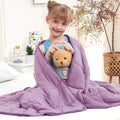 Purple Weighted Blanket Kids 5lbs, Cooling Heavy Throw Blanket by BETU