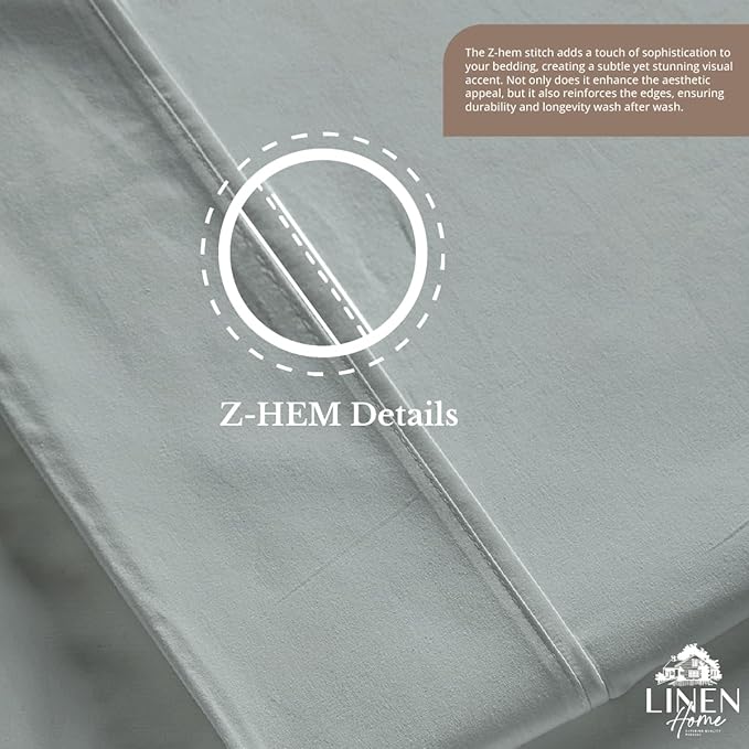Linen Home 100% Cotton Percale 1 Flat Sheet, Queen Size - Image 5