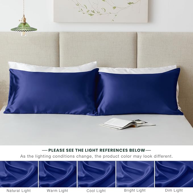 Love's cabin Satin Pillowcase Set of 2 King Size 20x36, Cooling Pillow Covers - Image 7