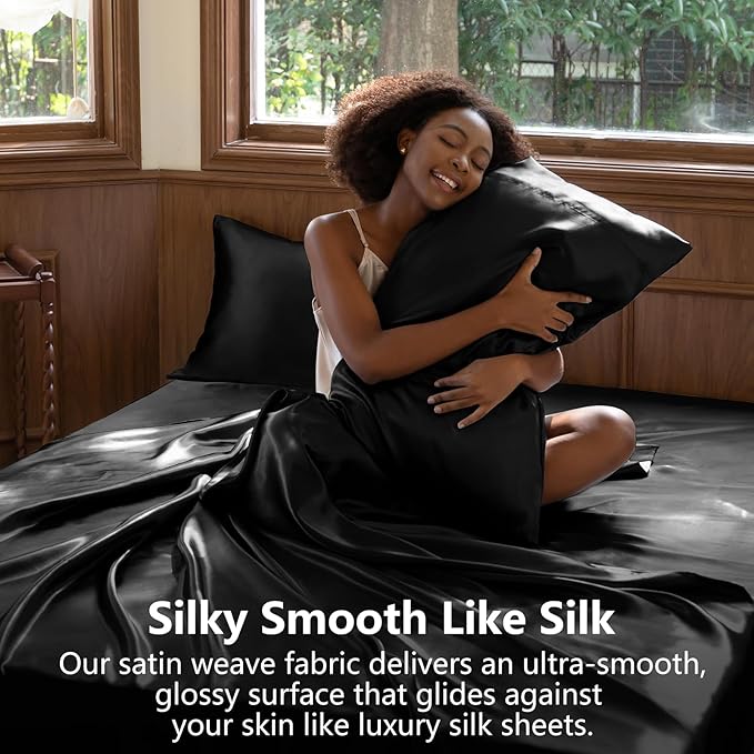 CozyLux Satin Sheets King Size Sheet Set - Image 3