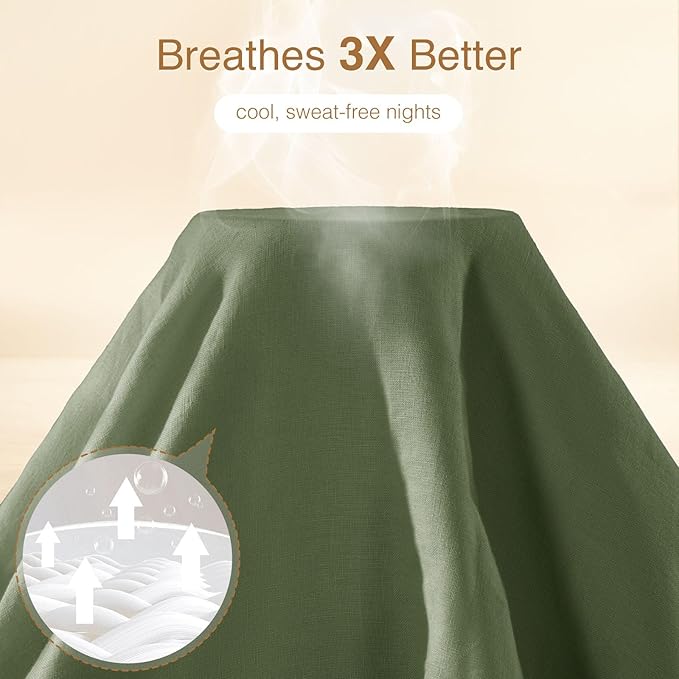 SONORO KATE 100% French Linen Duvet Cover Queen Size, Soft Breathable - Image 3
