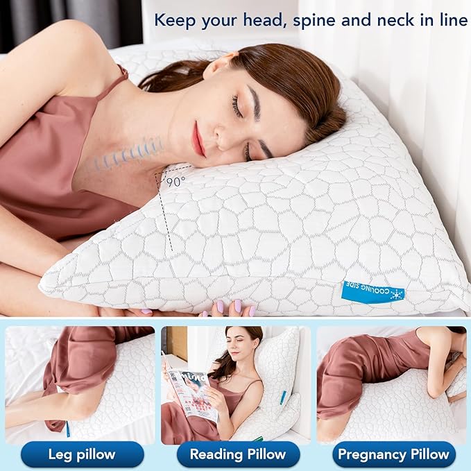 Cooling Pillow King Size Set of 2, Adjustable Bed Pillows - Image 2