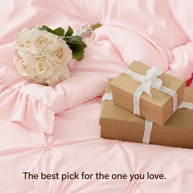 BEDELITE Baby Pink Comforter Set Queen - Image 4