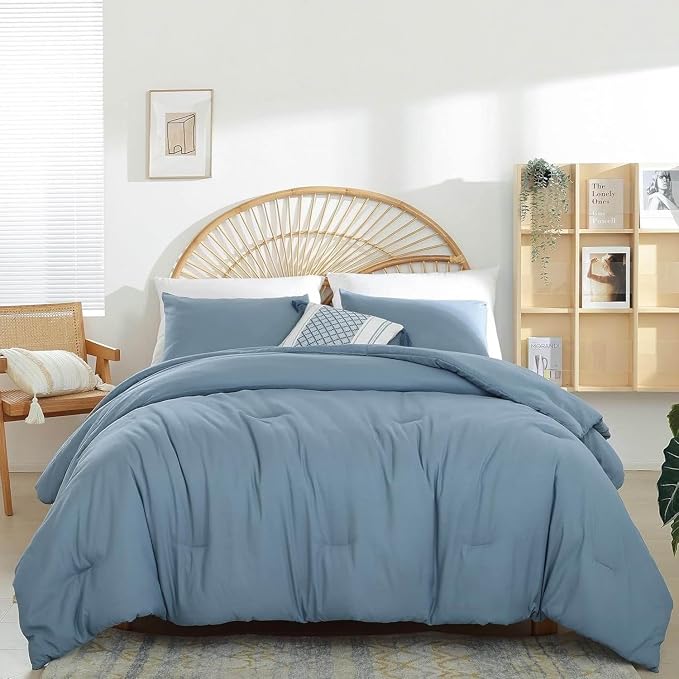 weigelia Dusty Blue Comforter Set King Size by WEIGELIA