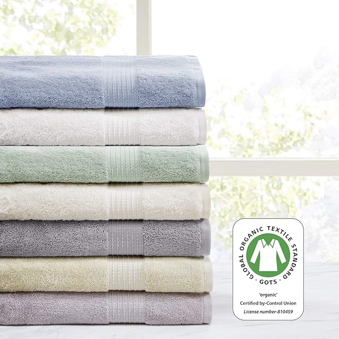 Madison Park Organic 100% Cotton Bathroom Towel Set, Hotel & Spa Quality Highly - Image 4