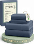 LANE LINEN Eco Friendly 100% Organic Cotton Fully Elasticized Full Sheet Set by LaneLinen