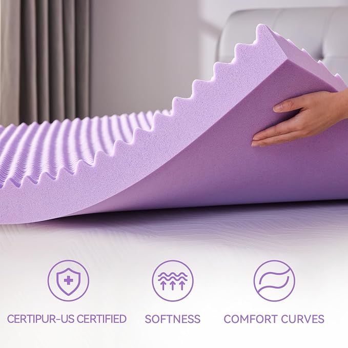 SINWEEK 2 Inch Egg Crate Memory Foam Mattress Topper Twin XL, Twin Extra Long - Image 7