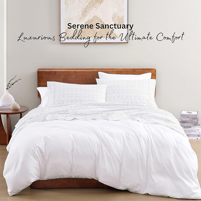 LANE LINEN 100% Organic Cotton Printed Full Size Sheet & Pillowcase Sets - Image 7