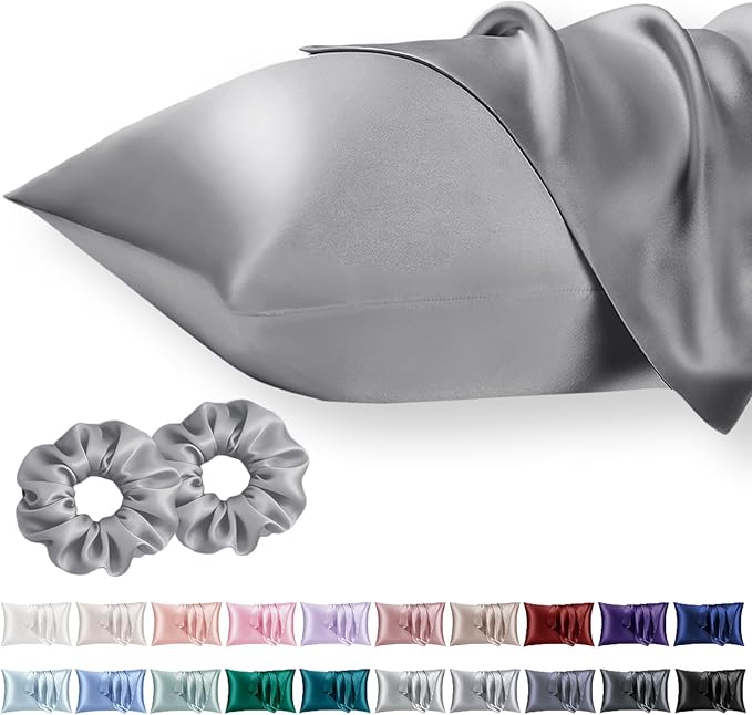 King Satin Pillowcase for Hair 2pc, Similar to Silk Pillow Cases, Easier Care by Vielit