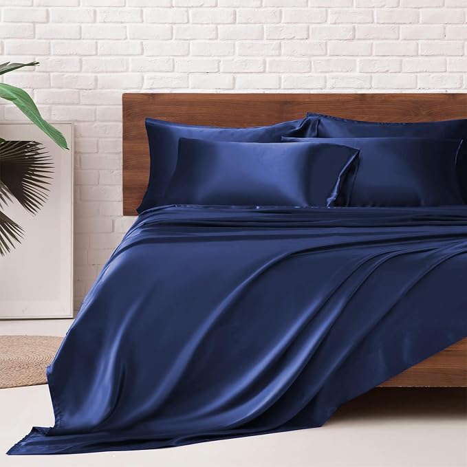 MR&HM Satin Bed Sheets, King Size Sheets Set by MRHM