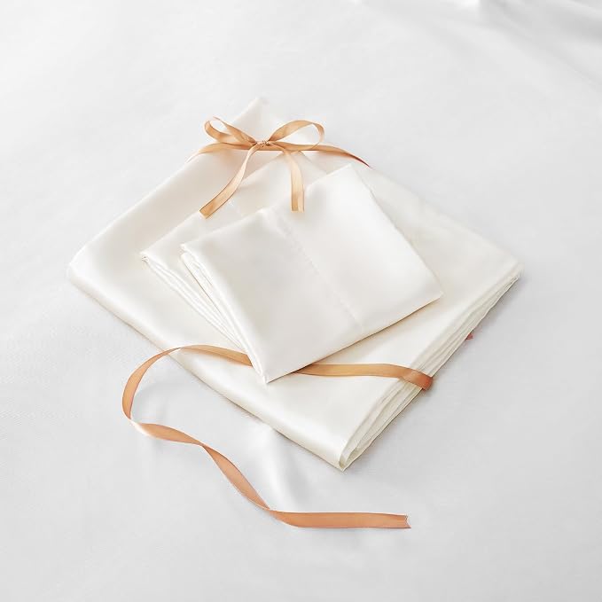 BEDELITE California King Sheets Set, Luxury Soft Ivory White Satin Sheets - Image 7