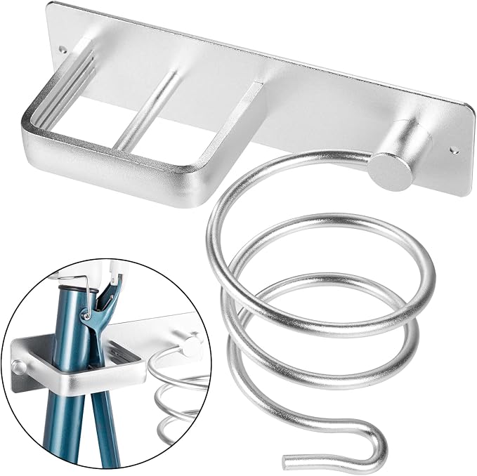 YUET Hair Dryer Holder Hairdryer Station Wall Mounted Shelf Bracket - Image 9