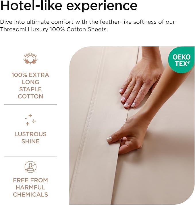Threadmill Luxury 800 Thread Count 100% Cotton Sheets - Image 3
