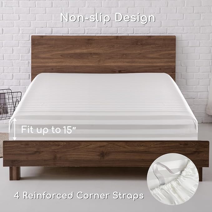 MR&HM Satin Bed Sheets, King Size Sheets Set - Image 5