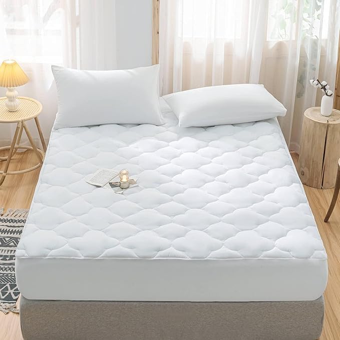 WhatsBedding Waterproof Mattress Pad Full Size Cotton Top Down Alternative - Image 5