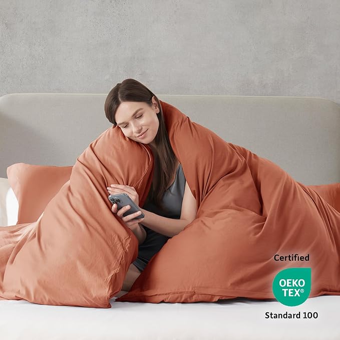 Nestl Rust California King Duvet Cover Sets - Image 3