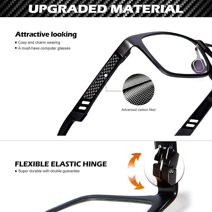 ANYLUV Blue Light Blocking Glasses Men Computer Gaming Glasses Lightweight - Image 3