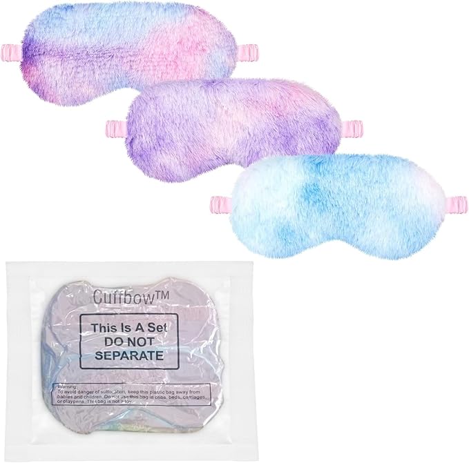 Cuffbow 6 Pack Plush Sleep Mask Set, Cute Plush Eye Masks - Image 8