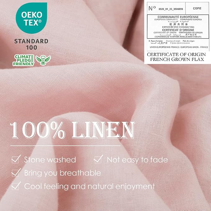 Simple&Opulence 100% Linen Duvet Cover Set 2pcs Basic Style Natural French - Image 2