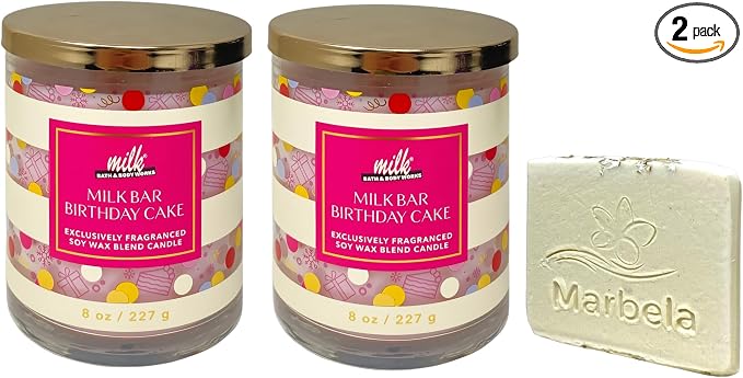 Bath & Body Works Milk Bar Birthday Cake 2 Single Wick Scented Candles by BathBodyWorks