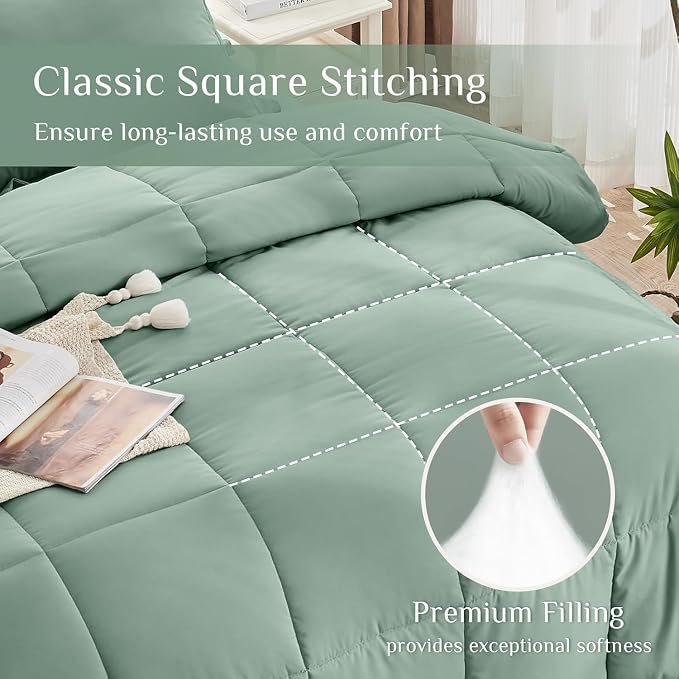 JOLLYVOGUE Twin Comforter Set, Ultra-Soft Bed in a Bag Twin Size 5 Pieces - Image 3